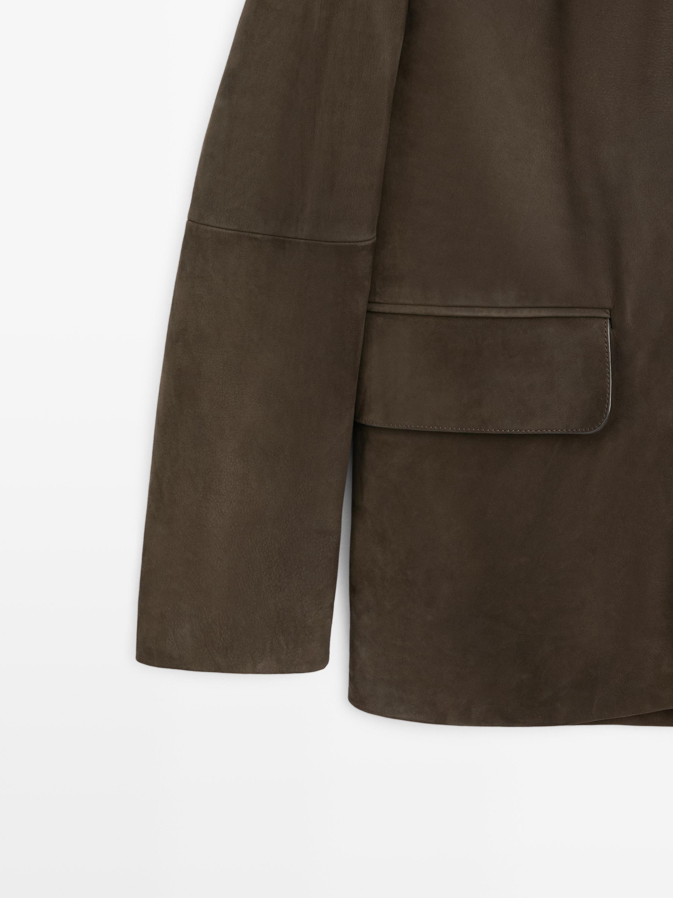 Blazer en cuir nubuck